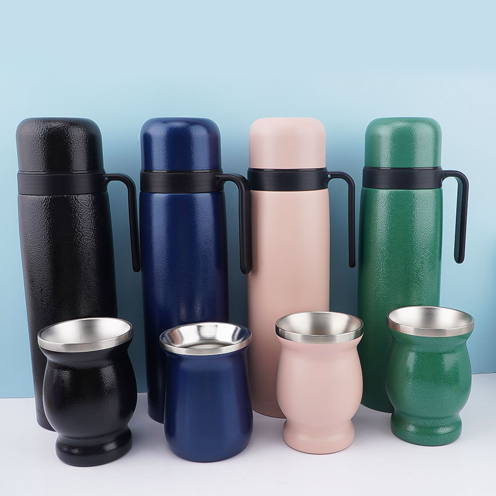 Credrink Complete Yerba Mate Set - 32 унции и 8 унций Modern Mate Gourd Thermos Bombilla и щетка для чистки включены - все из высококачественной нержавеющей стали 304 18/8