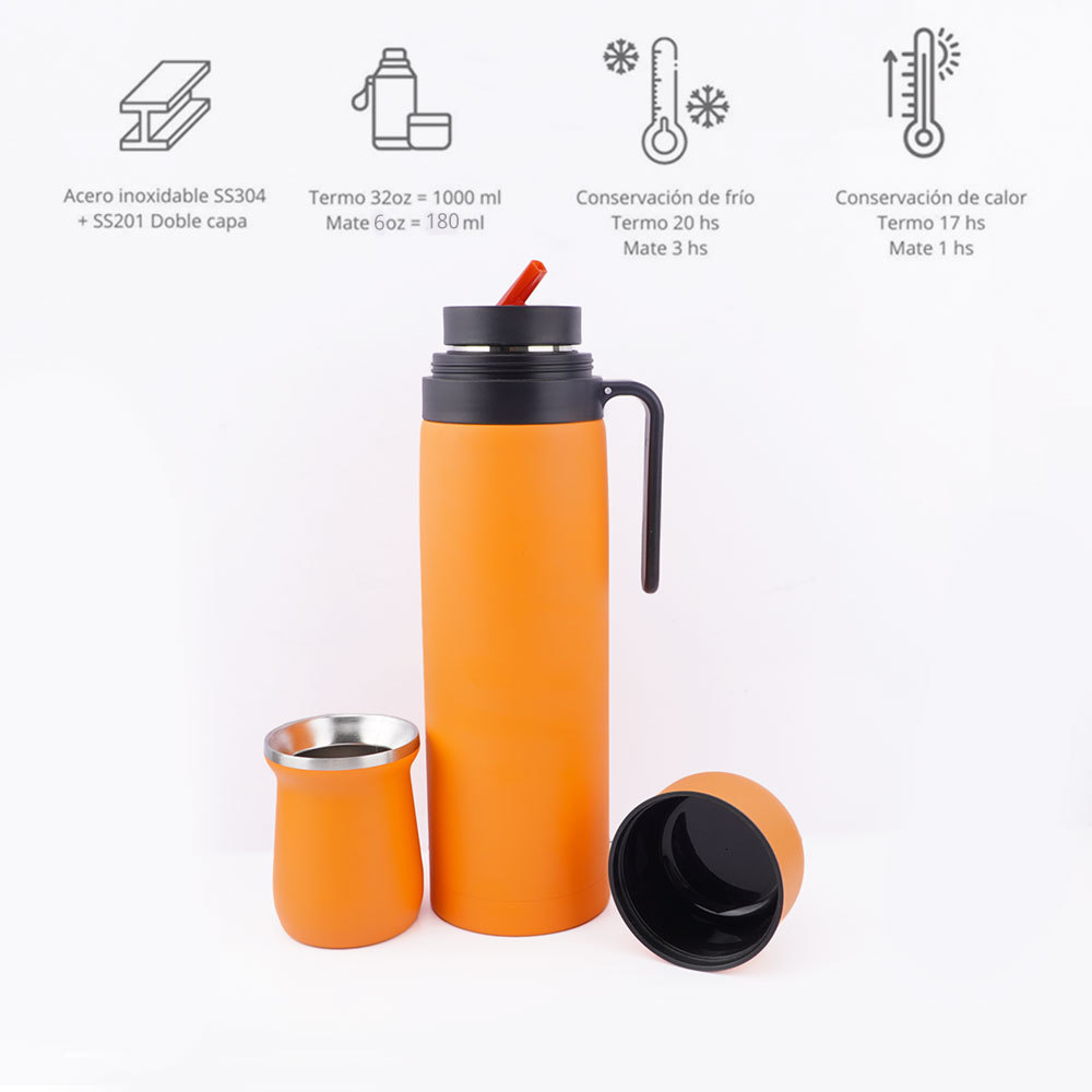Credrink Complete Yerba Mate 세트 - 32oz&8oz Modern Mate Gourd Thermos Bombilla - 모든 프리미엄 품질 304 18/8 스테인리스 스틸