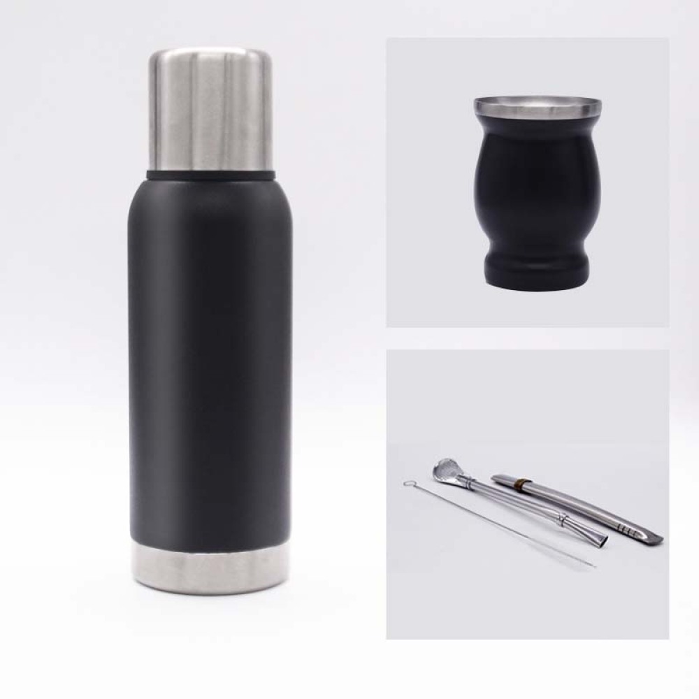 Credrink Complete Yerba Mate Set - 500ml slim thermos&8oz Modern Mate Gourd cup Bombilla and Cleaning Brush Included - All Premium Quality 304 18/8 Stainless Steel