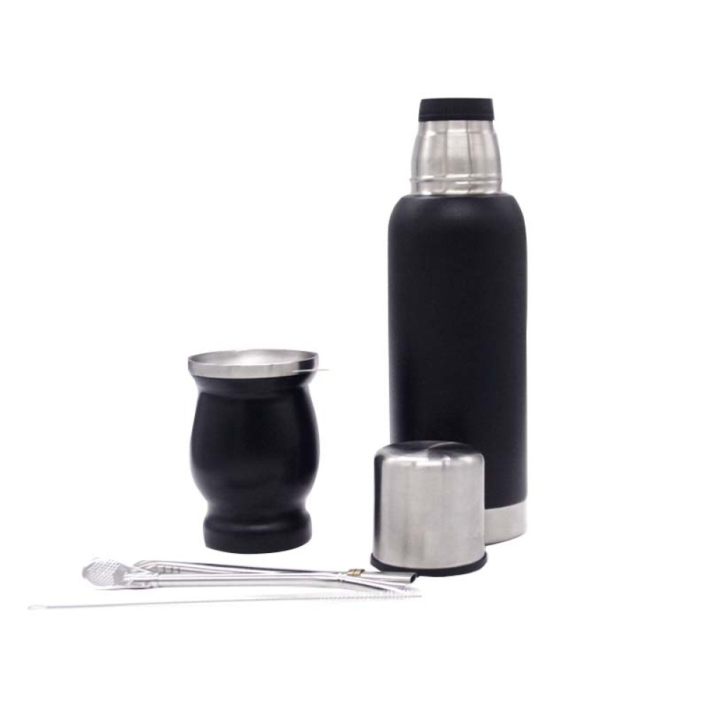 Credrink Complete Yerba Mate Set - 500ml slim thermos&8oz Modern Mate Gourd cup Bombilla and Cleaning Brush Included - All Premium Quality 304 18/8 Stainless Steel