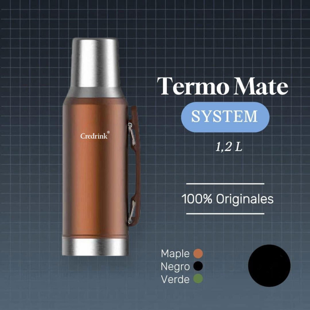 Credrink Complete Yerba Mate Set - 1000ml mate thermos&8oz Modern Mate Gourd cup with Bombilla and Cleaning Brush Included - All Premium Quality 304 18/8 Stainless Steel