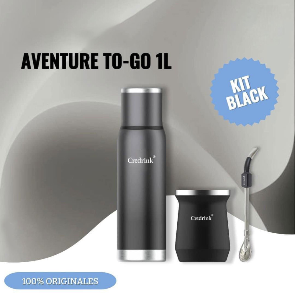 Credrink Complete Yerba Mate Set - 1000ml mate thermos&8oz Modern Mate Gourd cup with Bombilla and Cleaning Brush Included - All Premium Quality 304 18/8 Stainless Steel