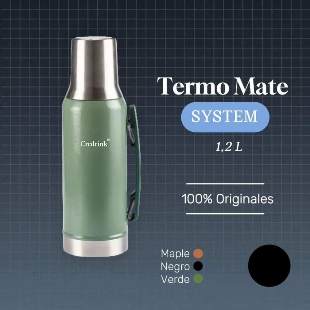 Credrink Complete Yerba Mate Set - 1000ml mate thermos&8oz Modern Mate Gourd cup with Bombilla and Cleaning Brush Included - All Premium Quality 304 18/8 Stainless Steel