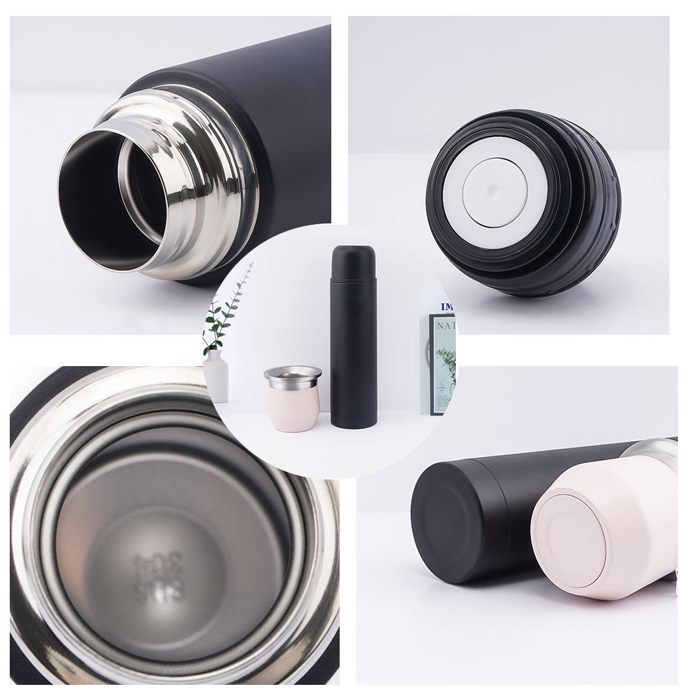 Ensemble complet de maté Credrink - Thermos normal de 750 ml et nouvelle tasse à maté moderne de 270 ml Bombilla et brosse de nettoyage incluses - Tout en acier inoxydable 304 18/8 de qualité supérieure