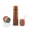 Credrink Complete wooden design Yerba Mate Set - Modern Mate Gourd Thermos Bombilla and Cleaning Brush Included - All Premium Quality 304 18/8 Stainless Steel