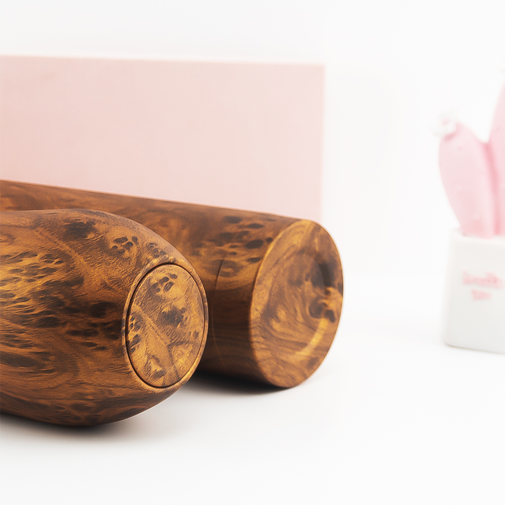 Credrink Complete wooden design Yerba Mate Set - Modern Mate Gourd Thermos Bombilla and Cleaning Brush Included - All Premium Quality 304 18/8 Stainless Steel