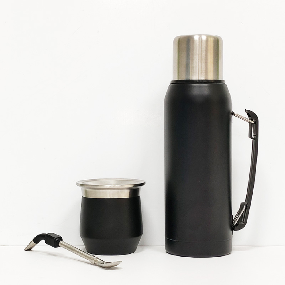 Kit thermos Credrink Yerba Mate Thermos 1L Tasse Mate 8oz Tasse Mate en acier inoxydable avec 1 Bombillas Gourde Yerba Mate isolée sous vide à double paroi Tasse Mate unique plus thermo et Bombilla Set