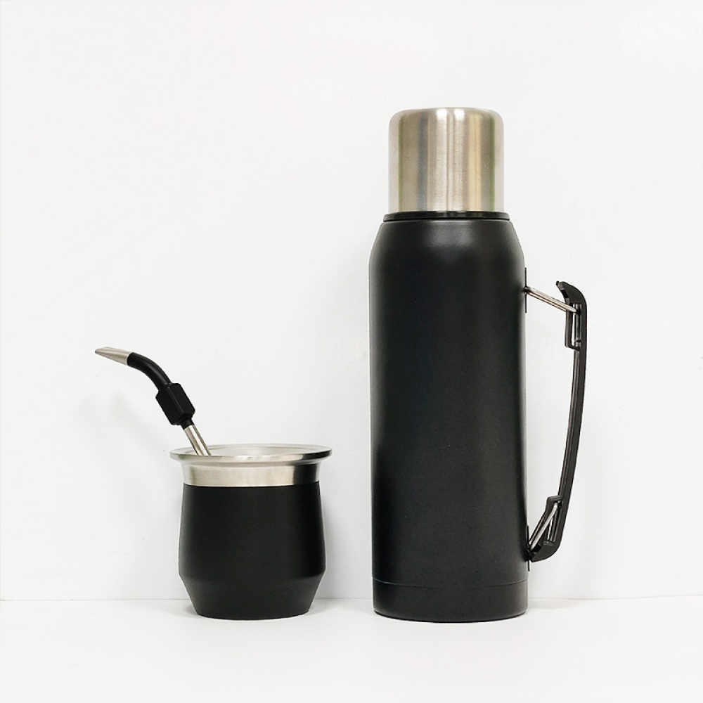 Kit thermos Credrink Yerba Mate Thermos 1L Tasse Mate 8oz Tasse Mate en acier inoxydable avec 1 Bombillas Gourde Yerba Mate isolée sous vide à double paroi Tasse Mate unique plus thermo et Bombilla Set