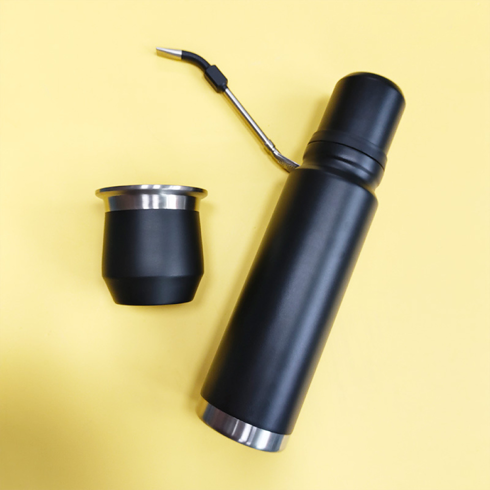 Набор термосов Credrink Yerba Mate, 1.0 л термос для мате, чашка объемом 8 унций, нержавеющая сталь, чашка для мате с 1 бомбильей, вакуумная изоляция, двойные стенки, уникальная чашка для мате, а также набор термосов и бомбильи