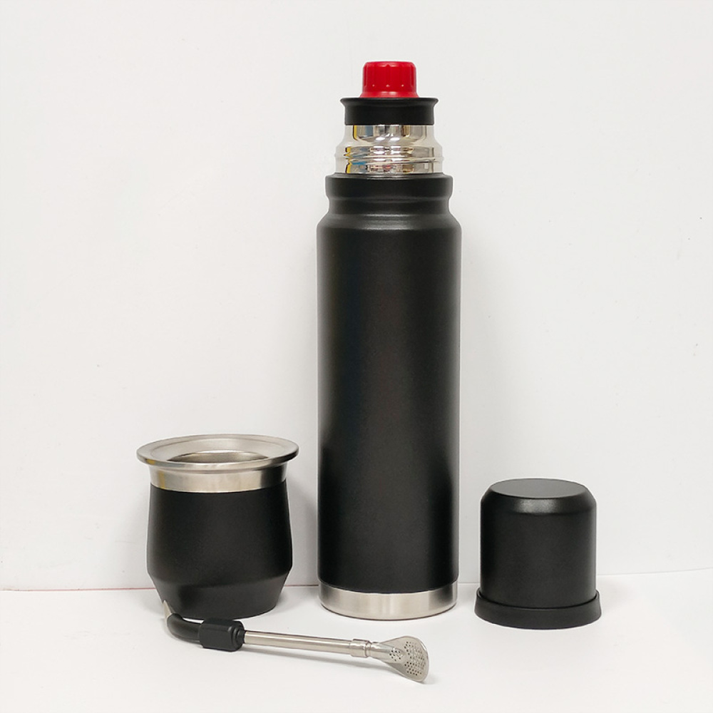 Набор термосов Credrink Yerba Mate, 1.0 л термос для мате, чашка объемом 8 унций, нержавеющая сталь, чашка для мате с 1 бомбильей, вакуумная изоляция, двойные стенки, уникальная чашка для мате, а также набор термосов и бомбильи