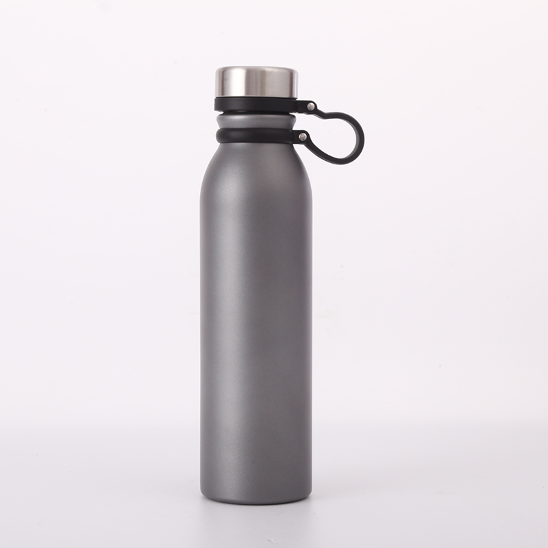 Custom Logo 600ml 700ml Stainless Steel Double Wall Vacuum Insulated Travel Sport Water Bottle With Silicone Handle