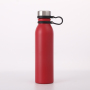 Custom Logo 600ml 700ml Stainless Steel Double Wall Vacuum Insulated Travel Sport Water Bottle With Silicone Handle