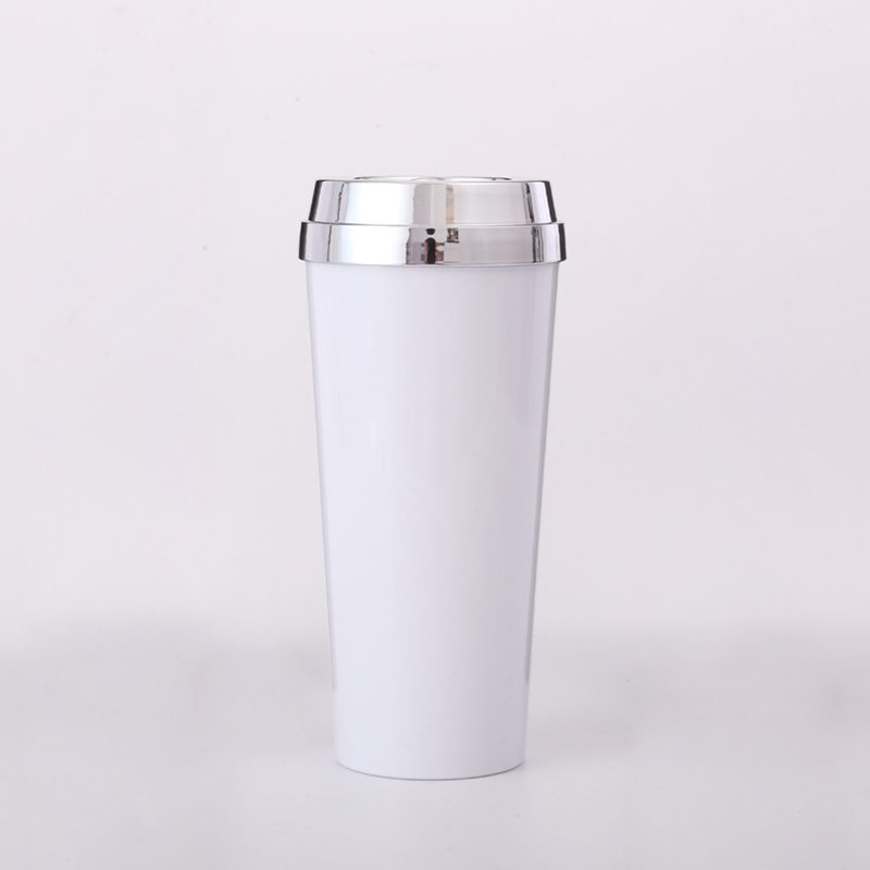 Custom Printing Eco Friendly 500ML Plastic Double Wall Travel Mug Coffee Cup
