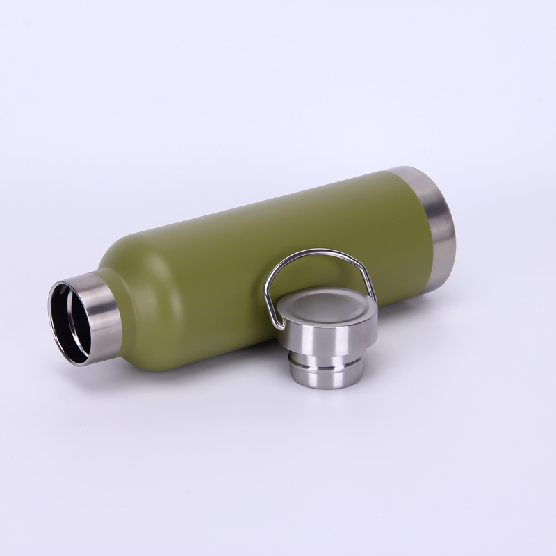 Powder Coating 750 ML Double Wall Vacuum Insulated Stainless Steel Sports Bottle Travel Water Bottle With Handle