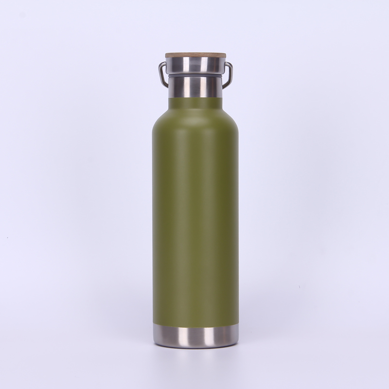 Powder Coating 750 ML Double Wall Vacuum Insulated Stainless Steel Sports Bottle Travel Water Bottle With Handle