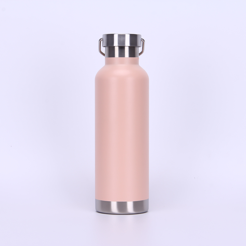 Powder Coating 750 ML Double Wall Vacuum Insulated Stainless Steel Sports Bottle Travel Water Bottle With Handle