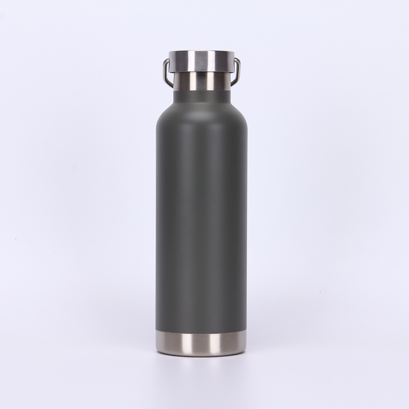 Powder Coating 750 ML Double Wall Vacuum Insulated Stainless Steel Sports Bottle Travel Water Bottle With Handle