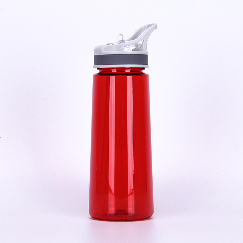 700ml Recycled Clear Plastic Sport Water Bottle with Straw Bpa Free