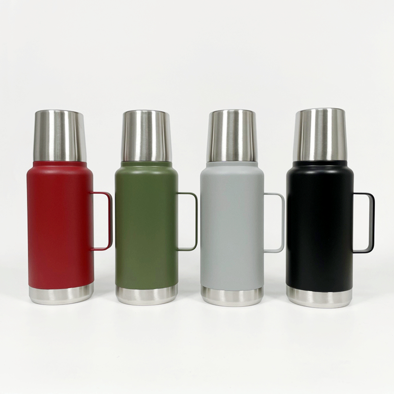 Customized Logo Large Capacity 1000/1600/2000ml Double Wall Vacuum Insulated Stainless Steel Water Bottle With Lid and Handle