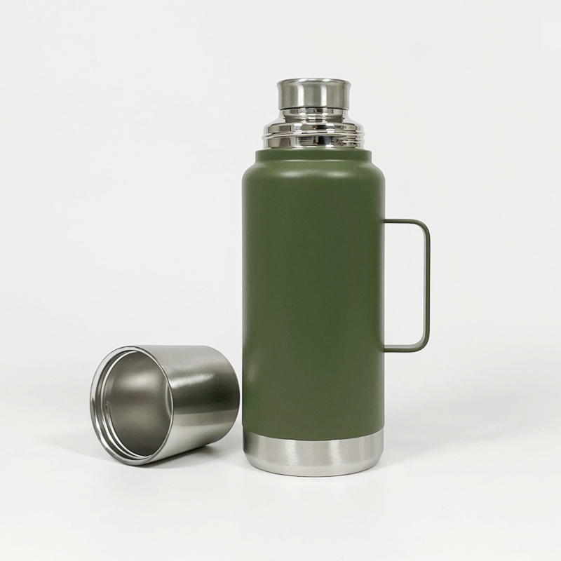 Customized Logo Large Capacity 1000/1600/2000ml Double Wall Vacuum Insulated Stainless Steel Water Bottle With Lid and Handle
