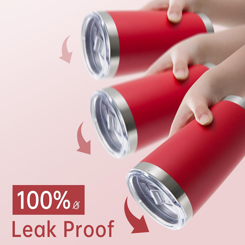 Red 20OZ Stainless Steel Tumbler Double Wall Vacuum Insulated Water Bottle Powder Coated Painting Travel Cups for Outdoor