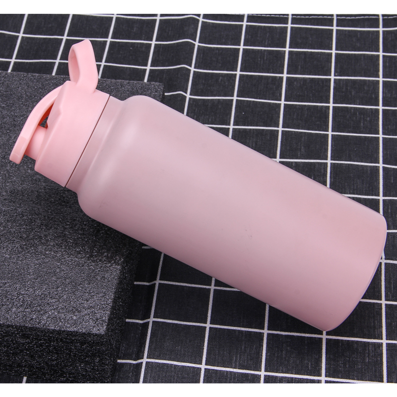 Custom Logo Sports Gym 1000ML Double Wall Stainless Steel Vacuum Insulated Water Bottle with Flip Spout Lid