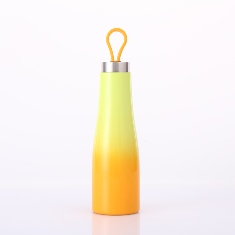 Minimalist Sport Gym Custom 560ml Double Wall Stainless Steel Vacuum Insulated Water Bottle With Silicone Handle and Lid