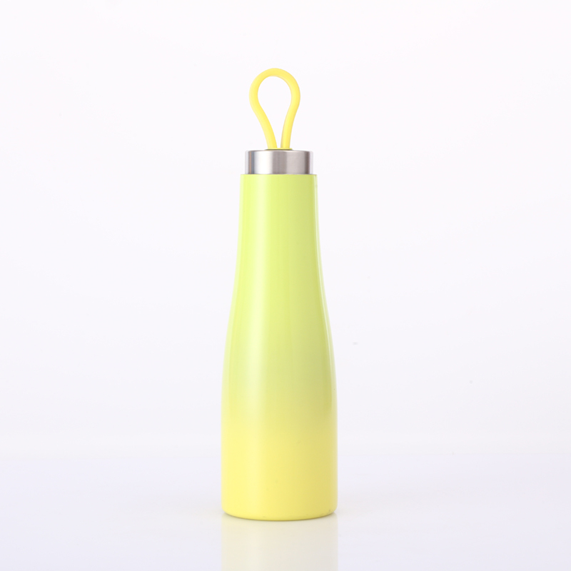 Minimalist Sport Gym Custom 560ml Double Wall Stainless Steel Vacuum Insulated Water Bottle With Silicone Handle and Lid