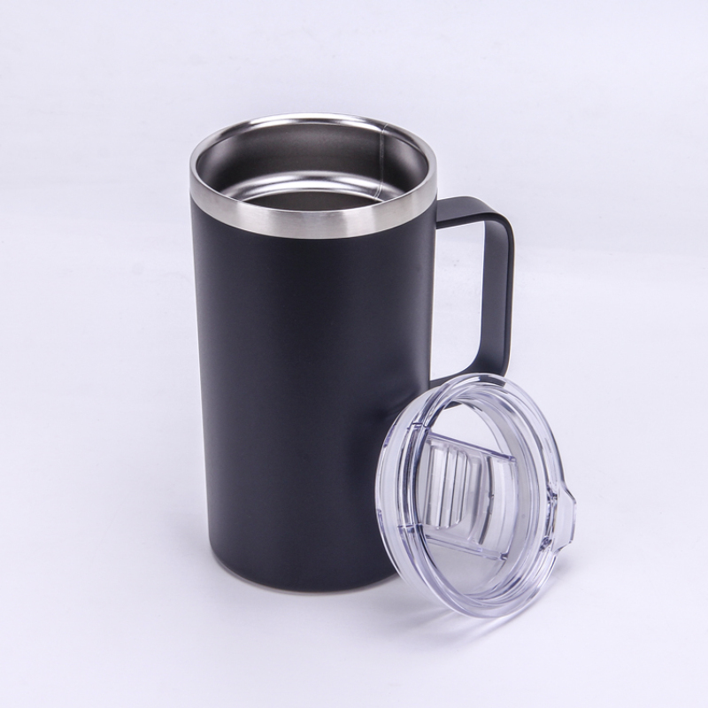 Custom 500ML Travel Coffee Cups Stainless Steel Double Wall Vacuum Insulated Travel Mugs with Stainless Steel Handle
