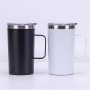 Custom 500ML Travel Coffee Cups Stainless Steel Double Wall Vacuum Insulated Travel Mugs with Stainless Steel Handle