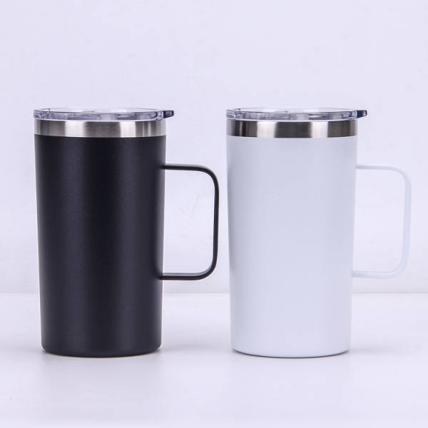 Custom 500ML Travel Coffee Cups Stainless Steel Double Wall Vacuum Insulated Travel Mugs with Stainless Steel Handle