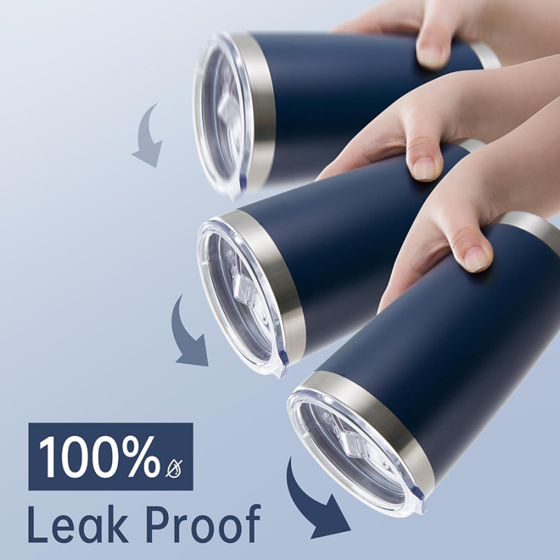 Hot sale Navy 20oz Travel Coffee Tumbler Stainless Steel Insulated Water Bottle Vacuum Insulated Cups with Eco Friendly Lid
