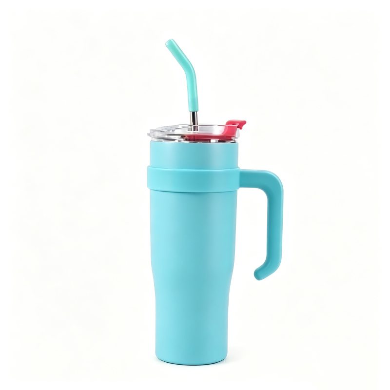 Wholesale Bulk Cheap Price Fashion Unique Handle Cute Double Wall Stainless Steel Vacuum Insulated Bottle Tumbler Flask
