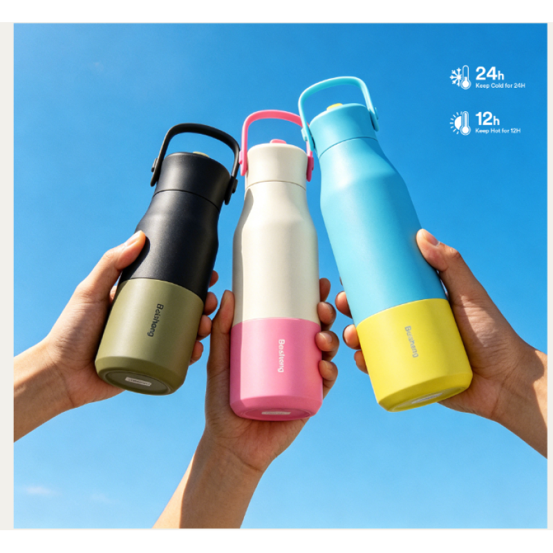 New Design 304 stainless steel 650ML Sport bottle with bounce lid Handle business office