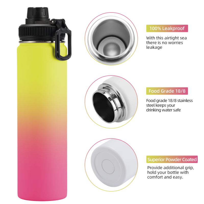 550ml 750 ml Outdoor Sports thermos Portable Insulated Double Wall Water Bottle with handle
