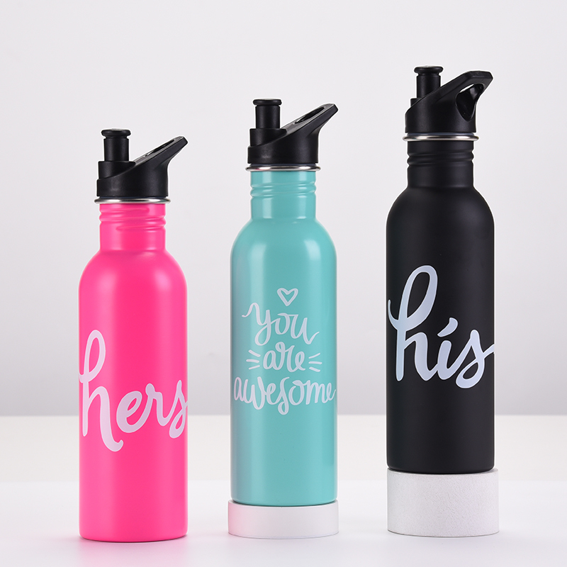 2024 Single Wall Stainless Steel Outdoor Sports Bottle Portable Handheld Large Capacity Direct Drinking for Cross Border Use