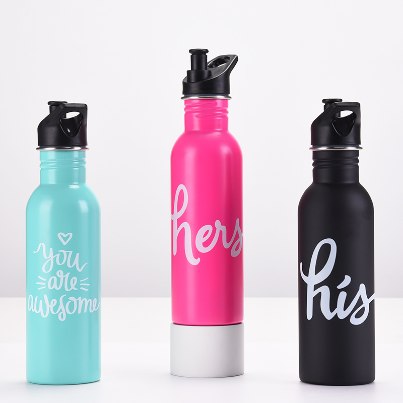 2024 Single Wall Stainless Steel Outdoor Sports Bottle Portable Handheld Large Capacity Direct Drinking for Cross Border Use