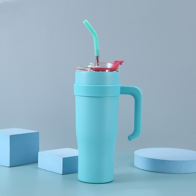 Wholesale Bulk Cheap Price Fashion Unique Handle Cute Double Wall Stainless Steel Vacuum Insulated Bottle Tumbler Flask