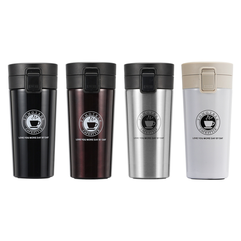 Wholesale Modern Portable Double Wall Stainless Steel Travel Tumbler 350ml Eco-Friendly Reusable Coffee Mug with Bounce Lid