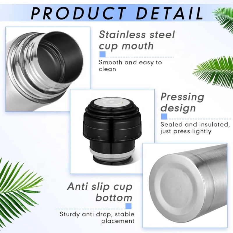 Stainless Steel Water Bottle Thermos Insulated Travel Flask Vacuum for Office Camping Keep Hot and Cold Coffee Tea Drinks