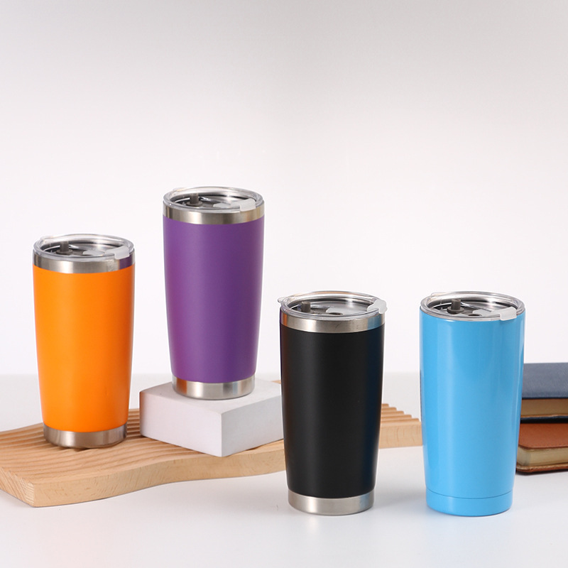 Wholesale 20oz Coffee Mug Double Walled Stainless Steel Tumbler Cups Vacuum Insulated Travel Coffee Tumbler with Straw