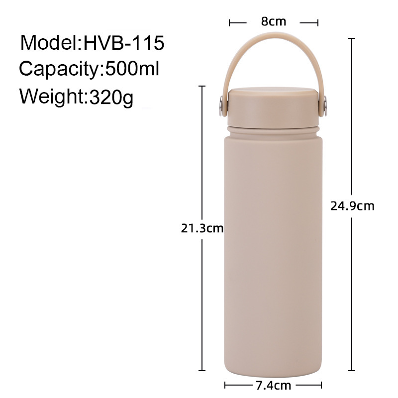 New Design Cross-Border Stainless Steel Sports Kettle Wide Mouth Portable Handheld Bottle Water Bottle Outdoor Insulated Bottle
