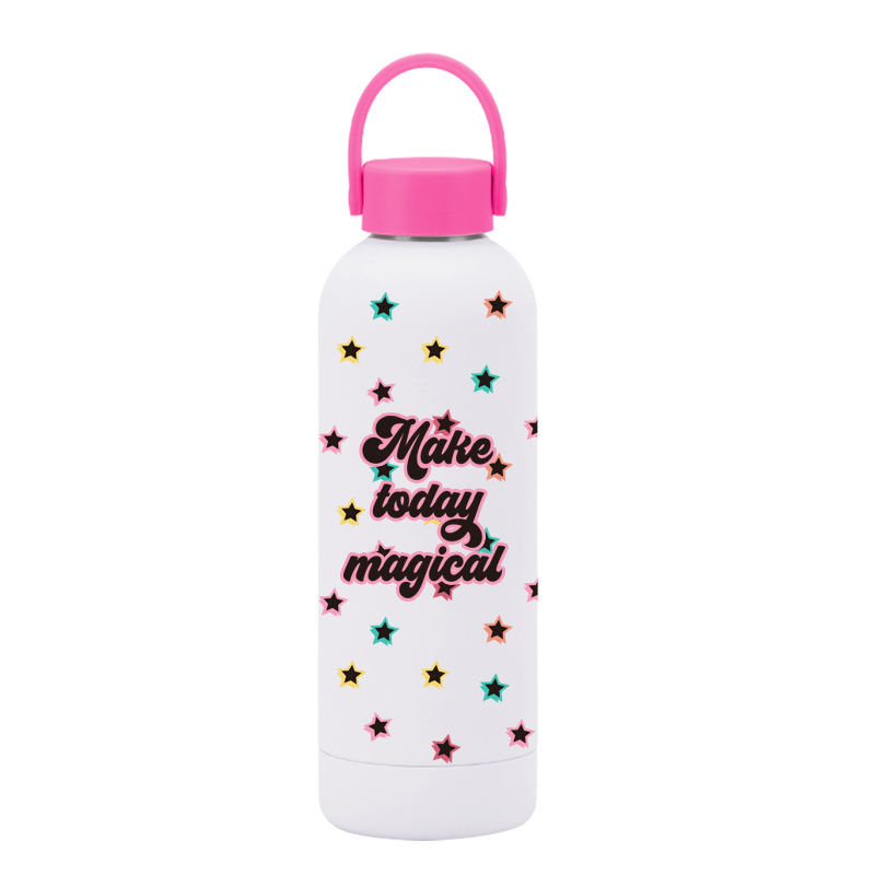 Stock Available 500ml Double-Walled Stainless Steel Insulated Outdoor Sport Water Bottle Portable Handle for Students Children