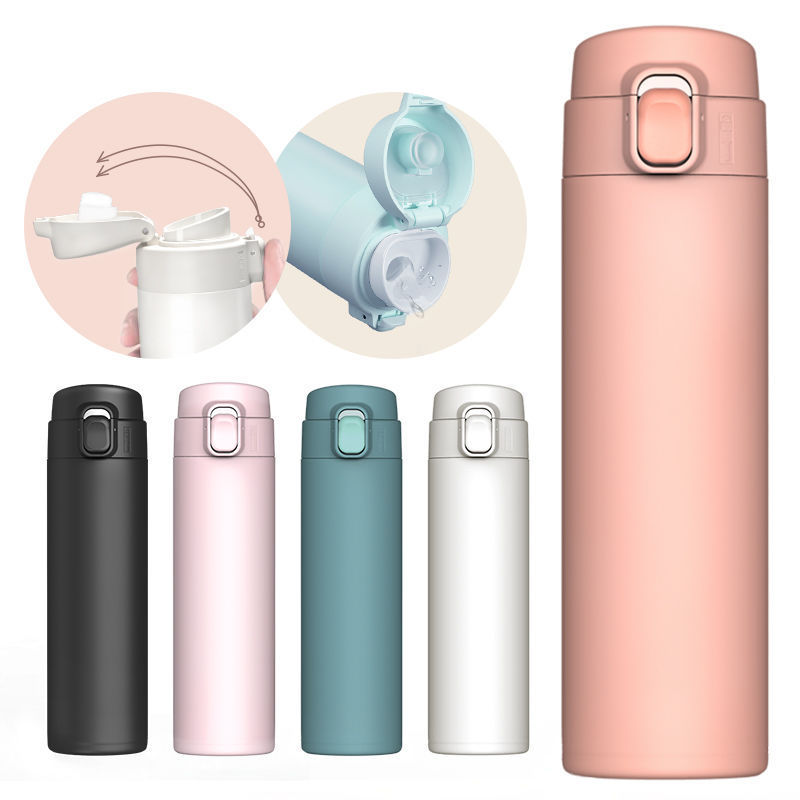 Straight Outdoor Bounce Direct Drinking Water Cup Daily Necessities Water Bottle with Flip Top