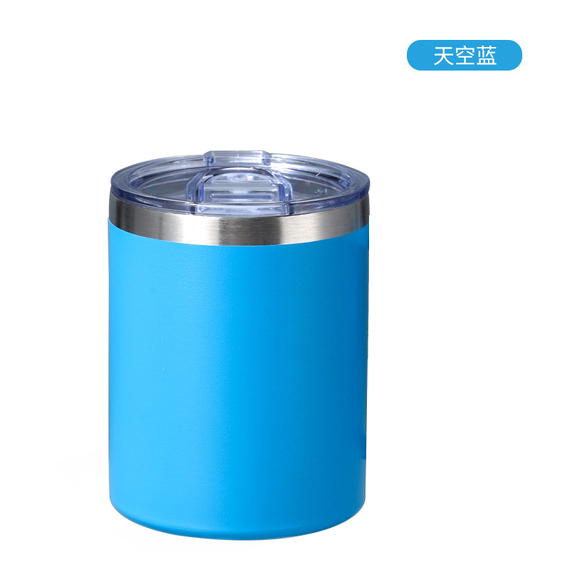 Customized logo Color Double-layer 304 Stainless Steel Mug with Round Shape Thermos Cup Mini Portable Milk&coffee Cup