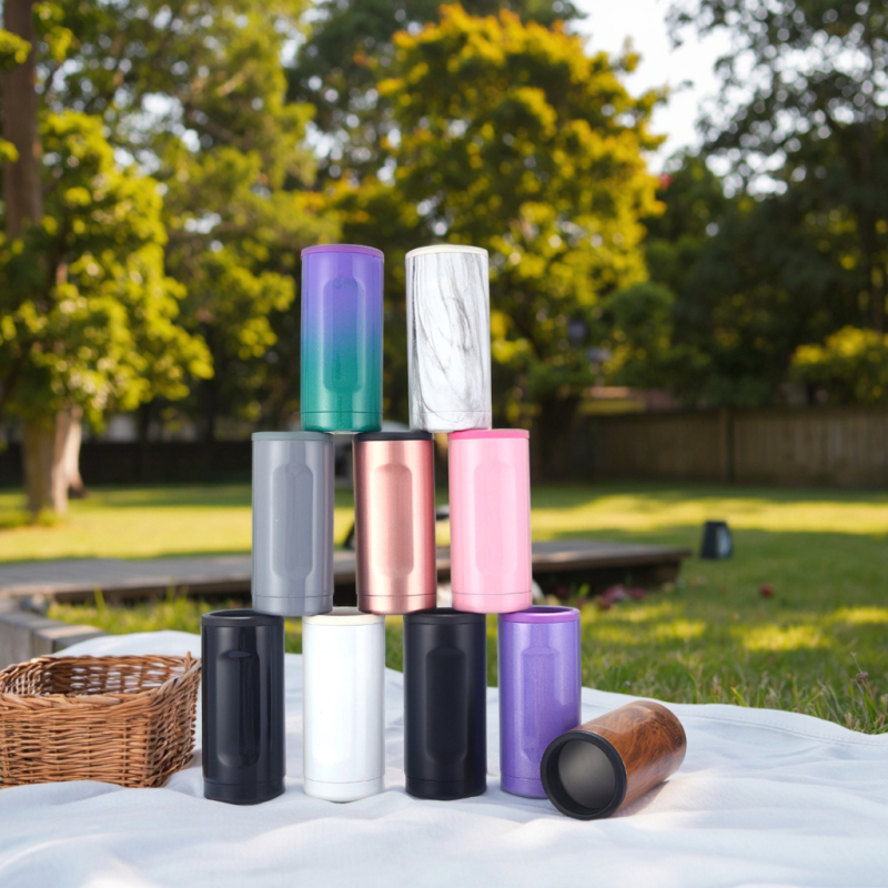 12oz Stainless Steel Thermos Cup Creative Wood Grain Portable Car Water Cup Hot Cold Beverages Vacuum Flasks Thermoses
