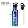 Cross Border Single Wall Stainless Steel Outdoor Sports Drink Cup with Portable Handstraw Tie Dye Design