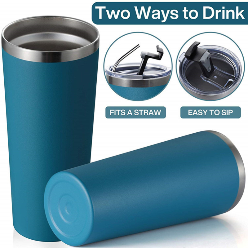 NEW Double Wall 22 oz Tumbler Stainless Steel with BPA Free Leak Proof Lid