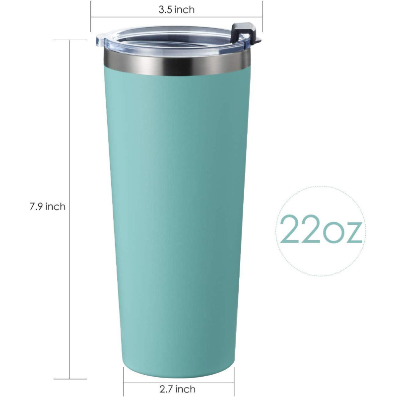 NEW Double Wall 22 oz Tumbler Stainless Steel with BPA Free Leak Proof Lid