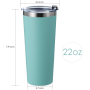 NEW Double Wall 22 oz Tumbler Stainless Steel with BPA Free Leak Proof Lid
